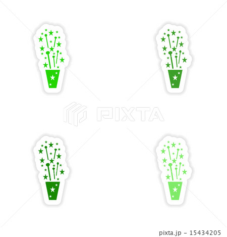 assembly realistic sticker design on paper fireworks 15434205