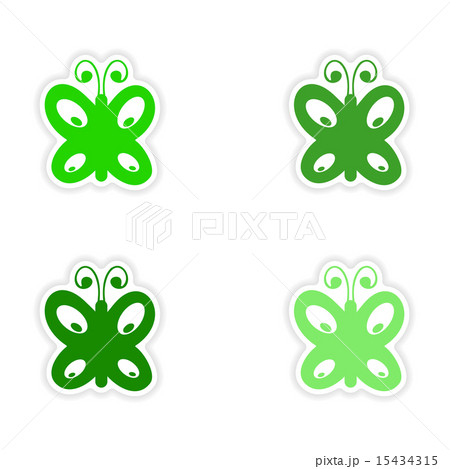 assembly realistic sticker design on paper butterfly 15434315