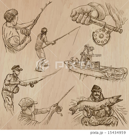 Fishing - An hand drawn vector pack Fishing - An hand drawn vector pack 15434959