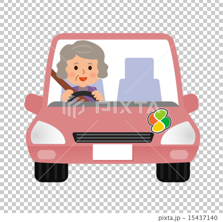 Elderly people driving with silver marks 15437140