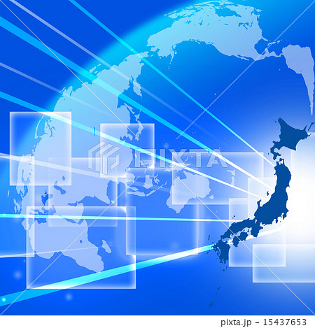 日本ビジネス 日本地図 日本経済 テクノロジー 世界地図 グローバルのイラスト素材