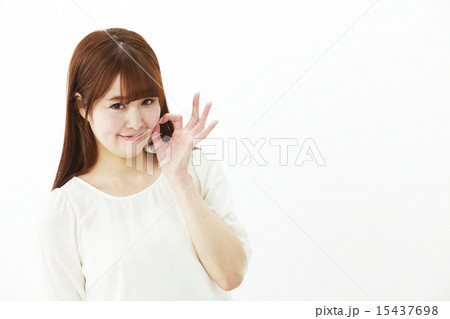 オッケーポーズの写真素材