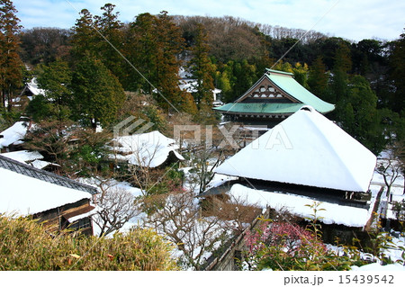 積雪円覚寺境内の俯瞰 15439542