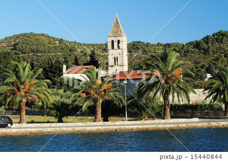 A monastery at the bay of Vis town at the Croatian island Vis 15440844