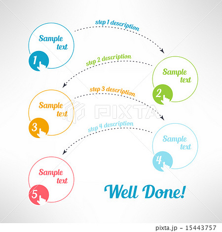 Vector business process steps infographic elements. Tutorial, instruction or presentation banners 15443757