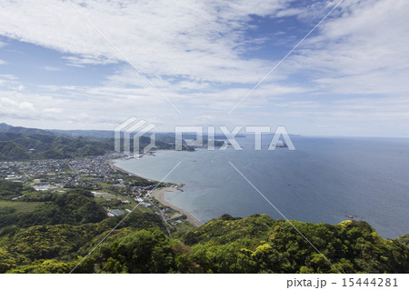 東京湾と新緑の山 15444281