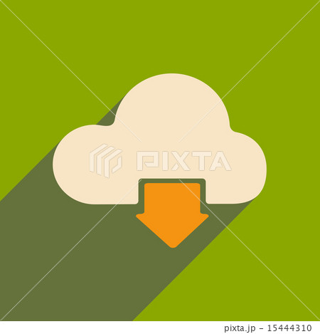 Flat with shadow icon and mobile applacation download cloud Flat with shadow icon and mobile applacation download cloud 15444310