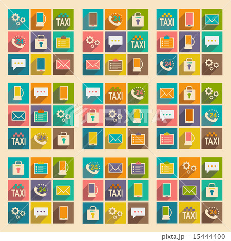 Flat with shadow concept and mobile application service icons Flat with shadow concept and mobile application service icons 15444400