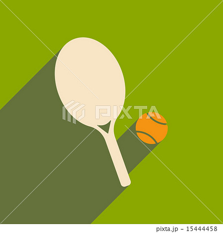 Flat with shadow icon and mobile applacation tennis 15444458