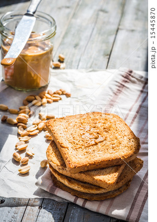 crunchy peanut butter on toast, English breakfast crunchy peanut butter on toast, English breakfast 15445870
