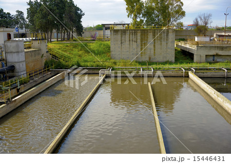 Aerated activated sludge tank at a wastewater Aerated activated sludge tank at a wastewater 15446431