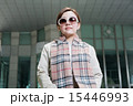 Businesswoman wear sunglasses low angle 15446993