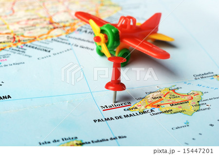 mallorca  Island ,Spain map airplane 15447201