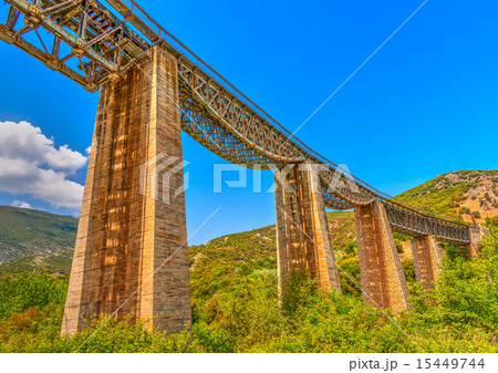 The historic bridge of Gorgopotamos river in Greece. 15449744