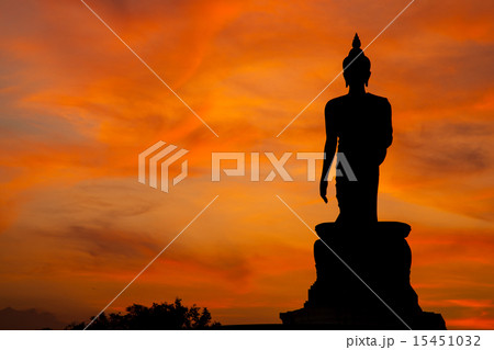 Buddha at sunset. 15451032