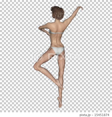 Skin for muscle specimen synthesis Hair women swimwear Valley women perming 3DCG illustration material 15451874
