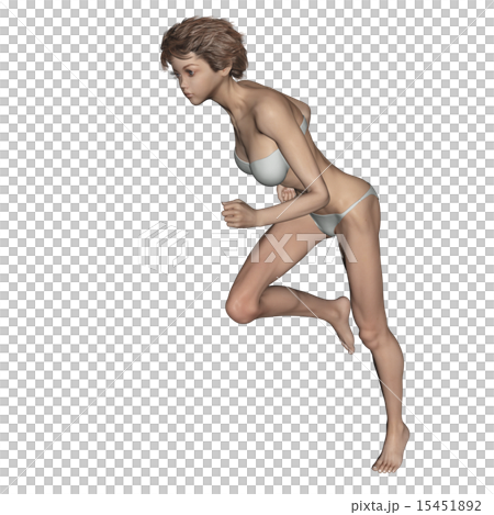 用於合成肌肉標本的皮膚女性用頭髮用泳裝灼熱3DCG插圖材料 用於合成肌肉標本的皮膚女性用頭髮用泳裝灼熱3DCG插圖材料 15451892