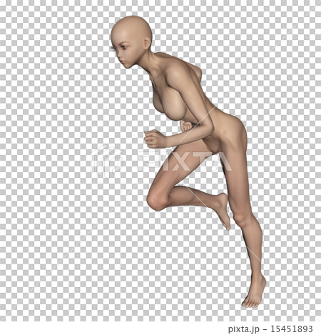 肌肉標本合成的皮膚全裸照構成女性燙髮3DCG插圖素材 15451893