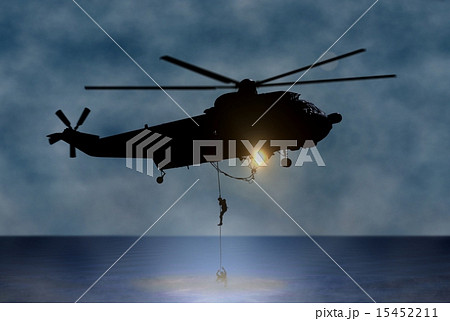 Rescue of the Person at Sea by Helicopter 15452211