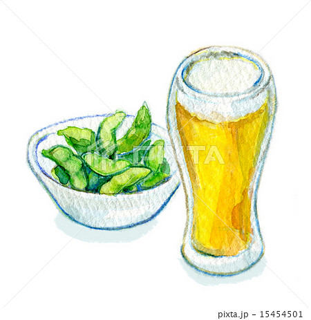 生ビールと枝豆 15454501