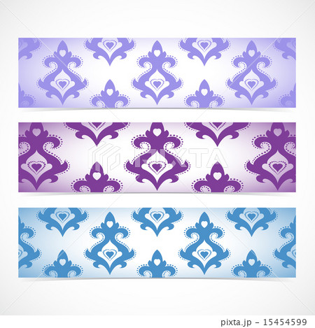 Collection horizontal banners in the style of Baroque . Modern Vector Illustration 15454599