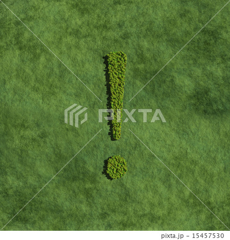 exclamation mark create by tree with grass 15457530