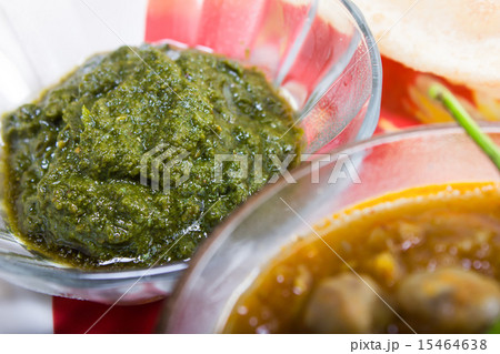 spicy green chutney, indian dish concept spicy green chutney, indian dish concept 15464638