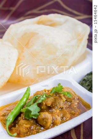 spicy chole bhature, india dish concept spicy chole bhature, india dish concept 15464642