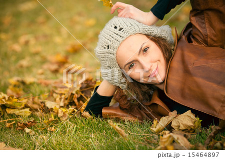 girl in autumn park girl in autumn park 15464897