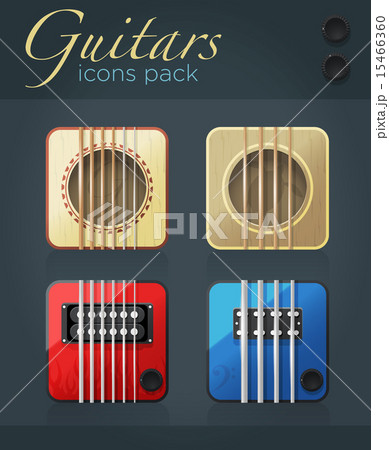 Vector set of guitar icons for music software Vector set of guitar icons for music software 15466360