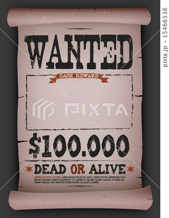 Wanted Vintage Poster On Parchment 15466536