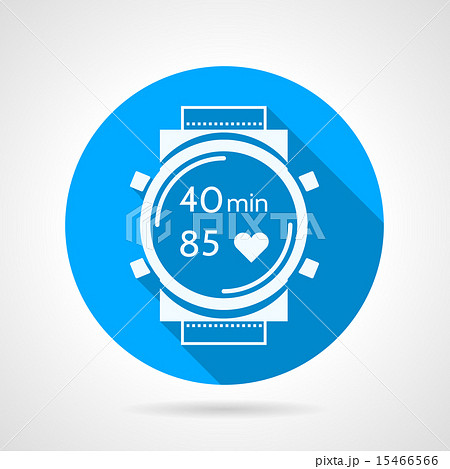 Fitness watch flat round vector icon Fitness watch flat round vector icon 15466566
