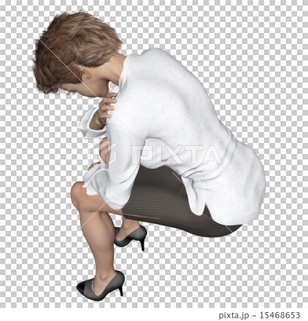 Muscle specimen Stiff shoulder female Synthetic skin clothing perming 3DCG illustration material 15468653