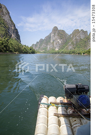 China Guilin Lijiang River rafting, beautiful river. China Guilin Lijiang River rafting, beautiful river. 15473308