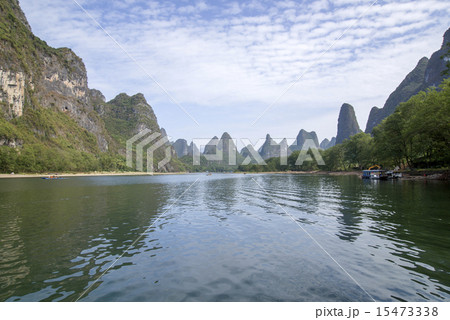 China Guilin Lijiang River rafting, beautiful river. China Guilin Lijiang River rafting, beautiful river. 15473338