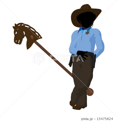 African American Teen Cowboy Illustration 15475624