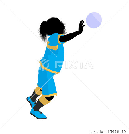 Female Tween Soccer Player Illustration Silhouette 15476150