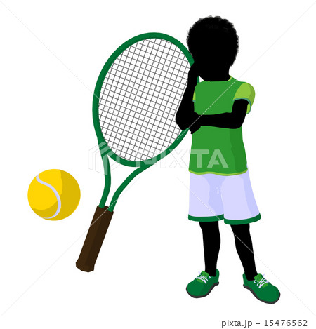 African American Teen Tennis Player Illustration African American Teen Tennis Player Illustration 15476562