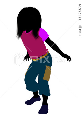 Caucasian Girl Illustration Silhouette 15476839