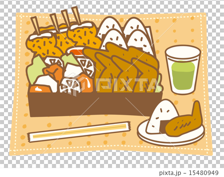 風呂敷に行楽弁当 15480949