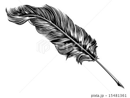 Vintage Feather Quill Pen Illustrationのイラスト素材