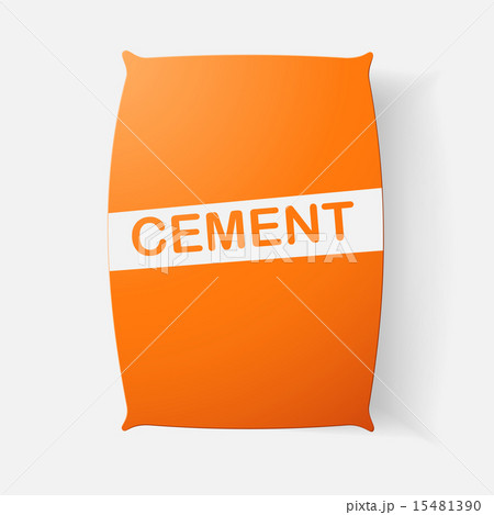 Paper clipped sticker: bag of cement Paper clipped sticker: bag of cement 15481390