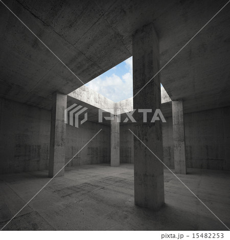 3d illustration, concrete interior with columns 3d illustration, concrete interior with columns 15482253