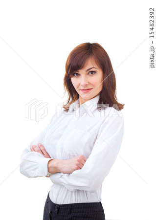 Confident Businesswoman On A White Background  15482392