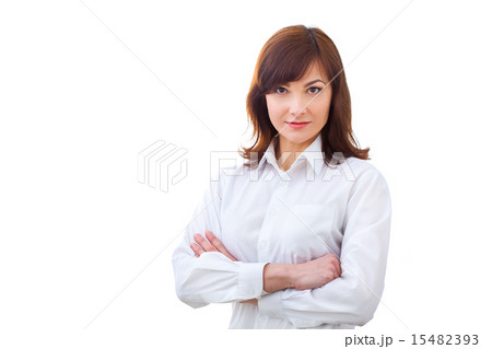 Confident Businesswoman On A White Background  15482393