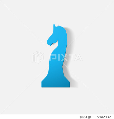 Paper clipped sticker: chess piece horse Paper clipped sticker: chess piece horse 15482432