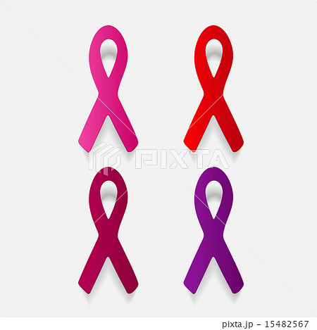 Paper clipped sticker: ribbon Fight AIDS 15482567