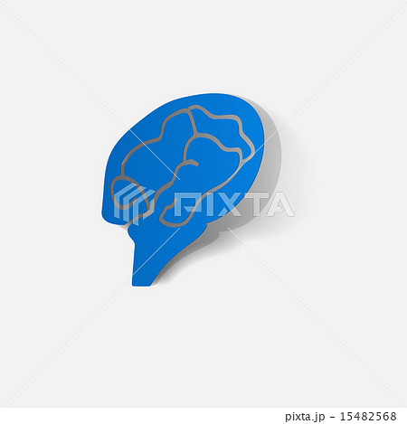 Paper clipped sticker: brain 15482568