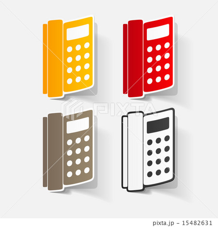 Paper clipped sticker: landline phone Paper clipped sticker: landline phone 15482631