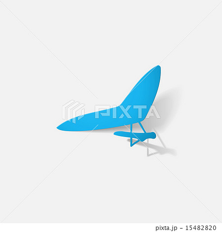 Paper clipped sticker: aircraft, glider Paper clipped sticker: aircraft, glider 15482820